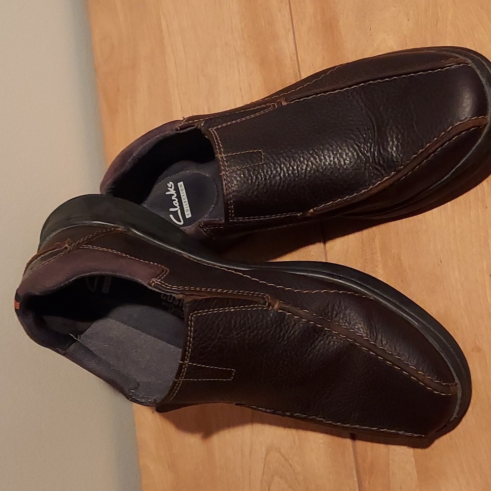 Clarks Cotrell Step Slip-On Mens Shoes Brown Size 10 Excellent Condition